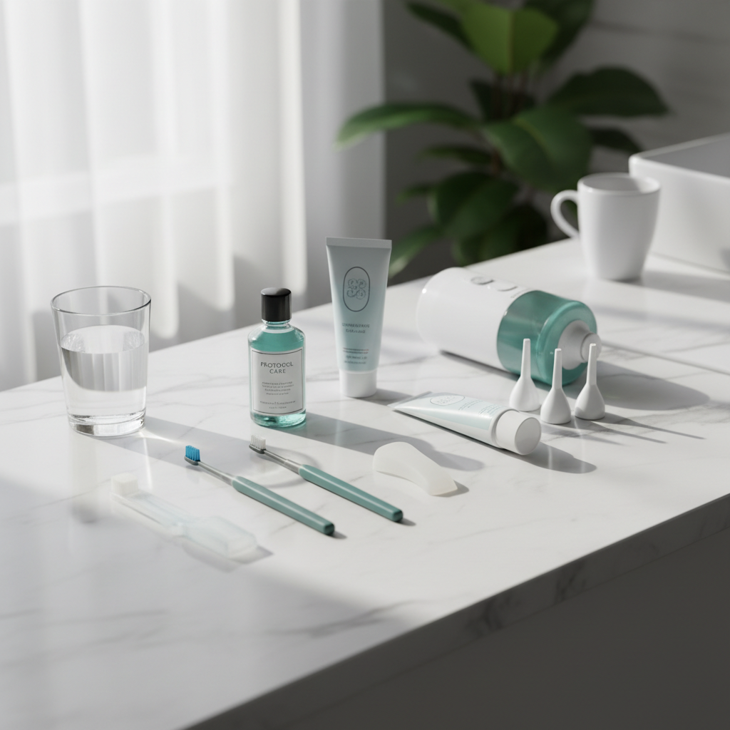 Como limpar implante protocolo? Veja o guia completo de higiene — Quais produtos usar na higiene do implante protocolo